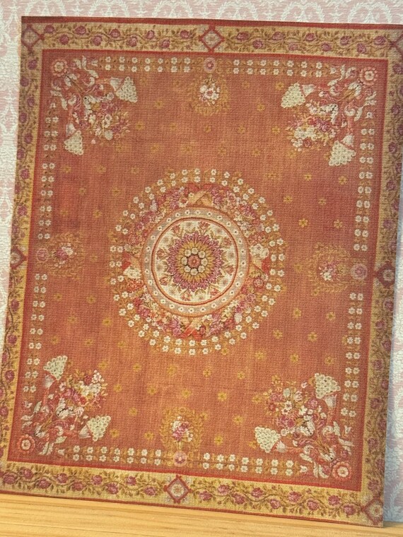 SHABBY Dollhouse OVAL Size Rug. 1:12 Dollhouse Miniature Rugs. 11 X
