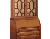 Dollhouse Miniature Furniture, French Secretaire Curio Cabinet with Drop Front Writing Desk, 1 12 scale