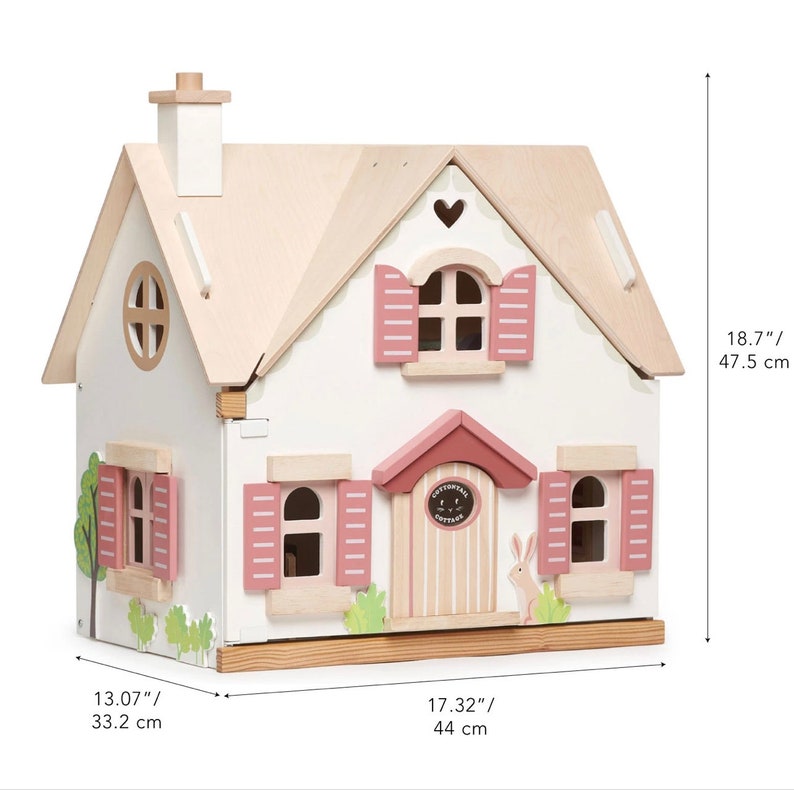 1st Wooden Dollhouse, Charming Countryside Cottage, INCLUDES FURNITURE image 2