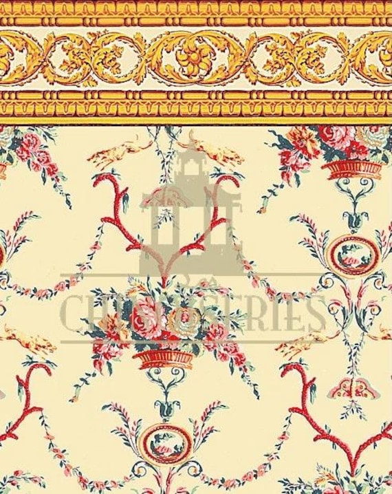 1:12 Dollhouse Miniature WALLPAPER, Acclaim, Scale One Inch