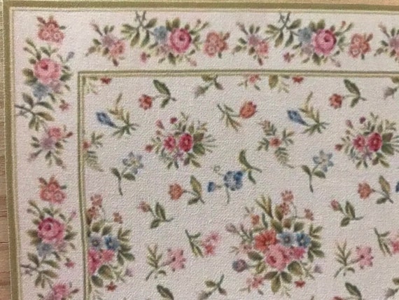 Dollhouse Miniature Room Size Romantic French Rug, Jacqueline, 1:12 Scale, Playscale rug
