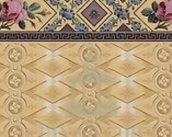 1:12 Dollhouse Miniature WALLPAPER, Simone, Scale One Inch