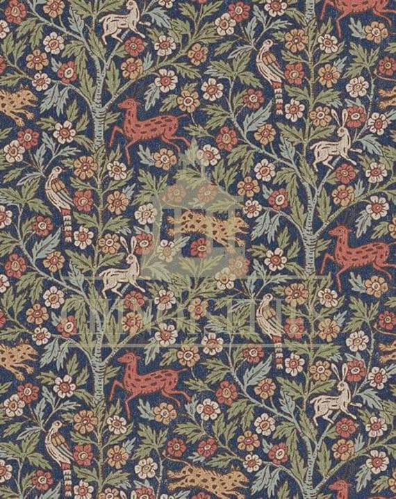 1:12 Dollhouse Miniature FABRIC, Matching Fabric, Fauna, Scale One Inch