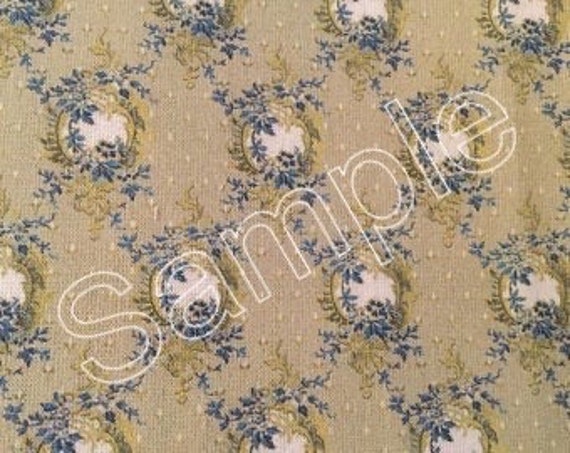 1:12 Dollhouse Miniature FABRIC, Matching Fabric, Lune Bleue,  Scale One Inch