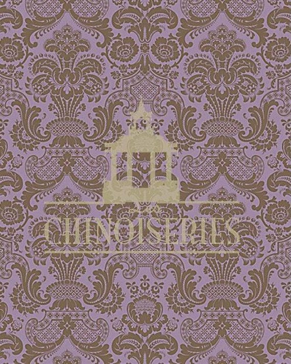 1:12 Dollhouse Miniature WALLPAPER, Boudoir Mauve, Scale One Inch