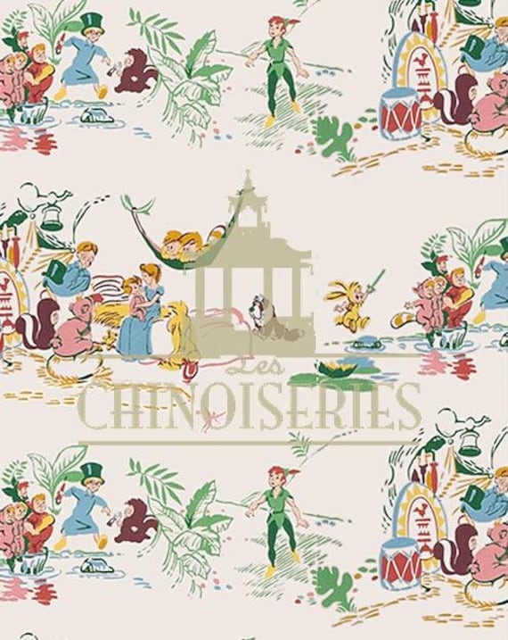 1:12 Dollhouse Miniature WALLPAPER, Peter Pan, Scale One Inch