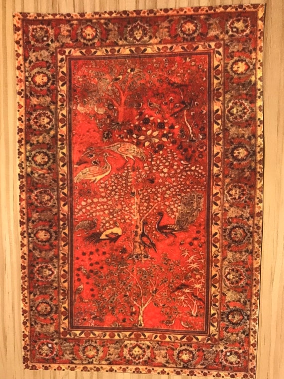 Dollhouse Miniature Room size Persian Carpet, "Piquant”, 1:12 Scale