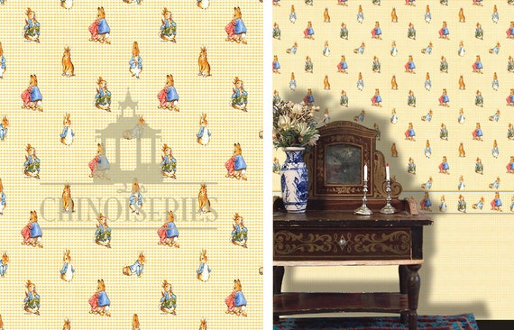 Dollhouse Miniature Wallpaper, Peter Rabbit, 1:12 scale