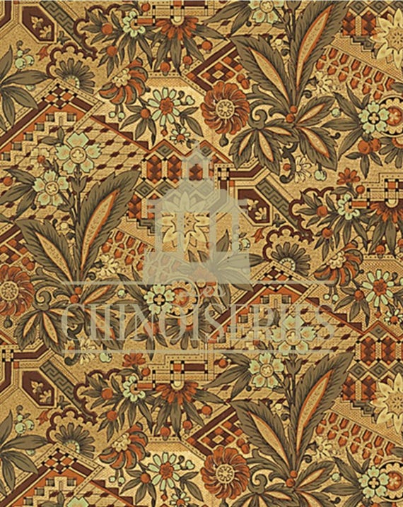 1:12 Dollhouse Miniature WALLPAPER, Mackintosh, Scale One Inch