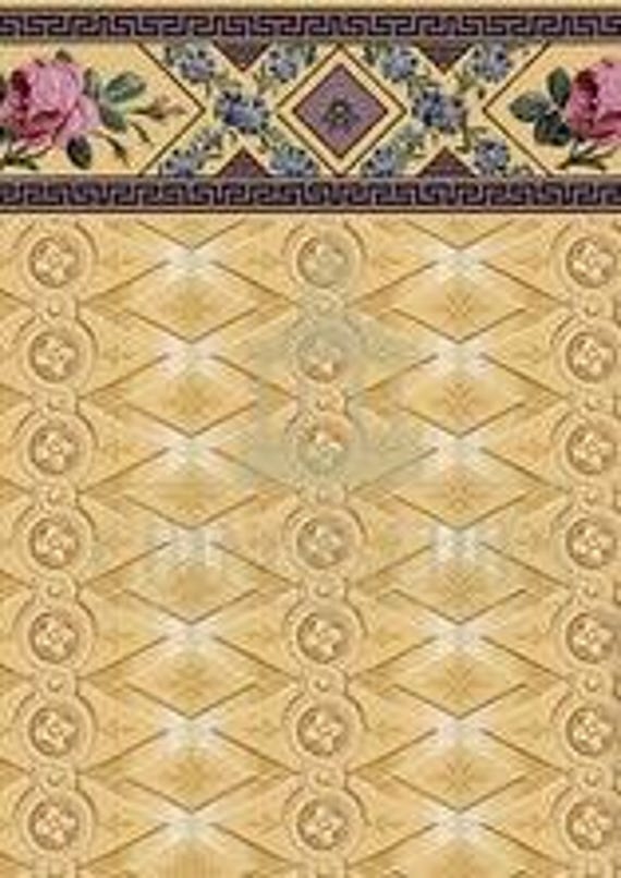 1:12 Dollhouse Miniature WALLPAPER, Simone, Scale One Inch