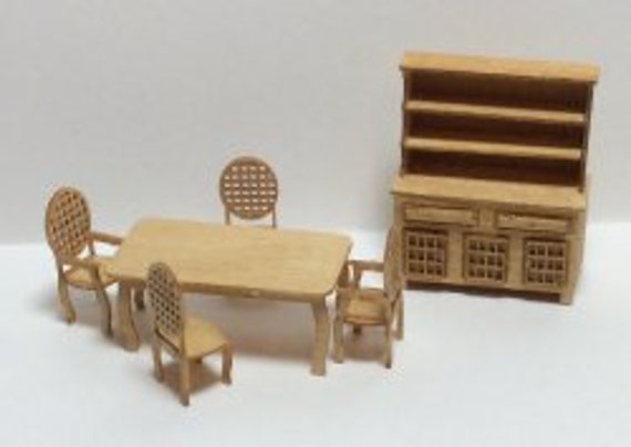 Quarter Scale Dollhouse Furniture Kit, Dining Room, Ethan, 1:48 scale