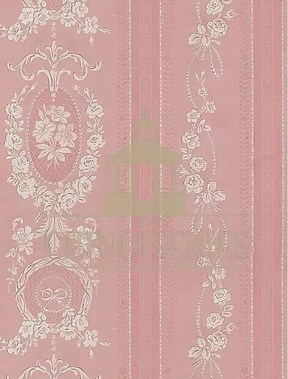 1:12 Dollhouse Miniature WALLPAPER, Emma, Scale One Inch