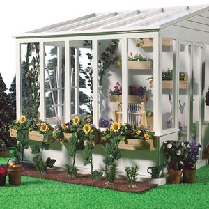 1:12 Wooden Dollhouse Kit, Greenhouse Conservatory, One Inch scale