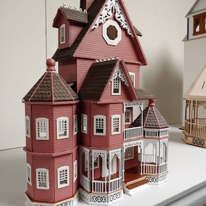 1:48 Ashley Abigail, A Victorian Wooden Dollhouse KIT, Quarter Scale image 2