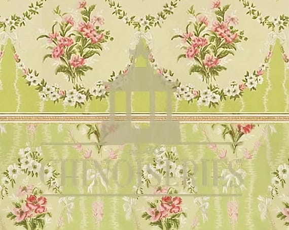 1:12 Dollhouse Miniature WALLPAPER, Charlotte, Scale One Inch