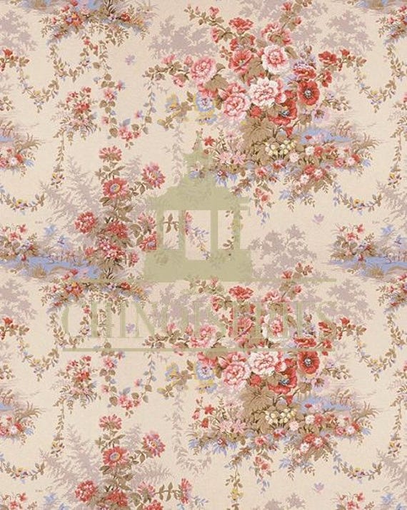1:12 Dollhouse Miniature WALLPAPER, Eleanor, Scale One Inch