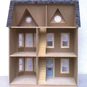 1:12 Princess Charlotte Wooden Dollhouse Kit, One Inch Scale image 2