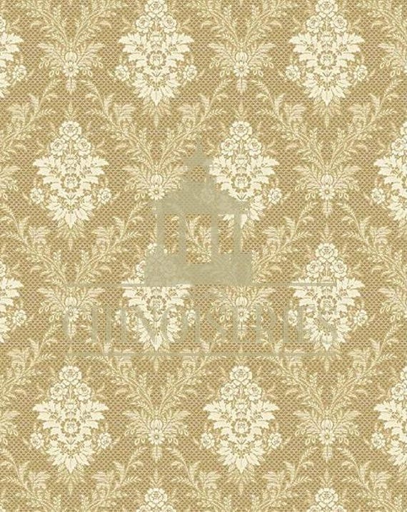 1:12 Dollhouse Miniature FABRIC, Matching Fabric, L’Or, Scale One Inch