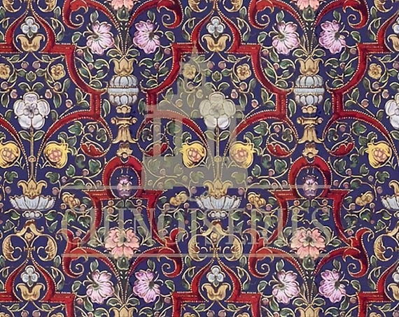 1:12 Dollhouse Miniature WALLPAPER, William, Scale One Inch