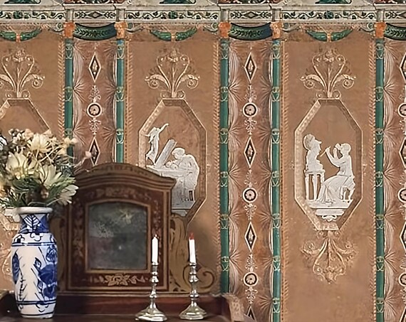 1:12 Dollhouse Miniature WALLPAPER, Athena, Scale One Inch