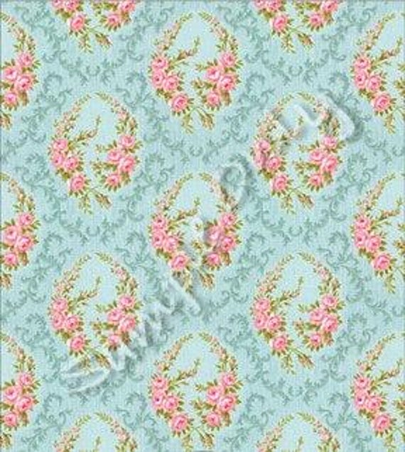 1:12 Dollhouse Miniature Parisian Wallpaper, "Juliet", Scale One Inch