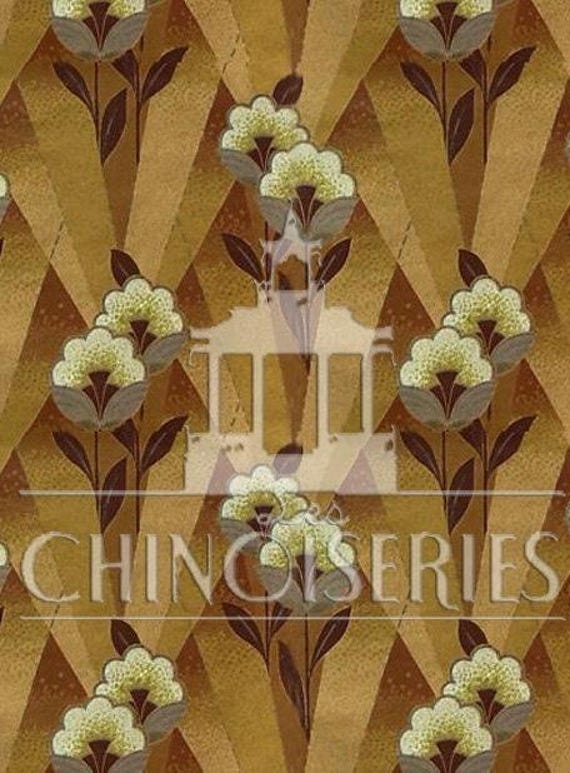 Dollhouse Miniature FABRIC, Matching Fabric, French Art Deco, 1:12 scale