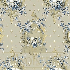 1:12 Dollhouse Miniature FABRIC, Matching Fabric, Lune Bleue,  Scale One Inch