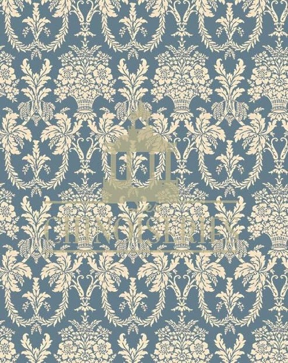 1:12 Dollhouse Miniature WALLPAPER, Aegean, Scale One Inch