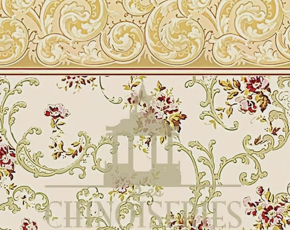 1:12 Dollhouse Miniature WALLPAPER, Eugenia, Scale One Inch