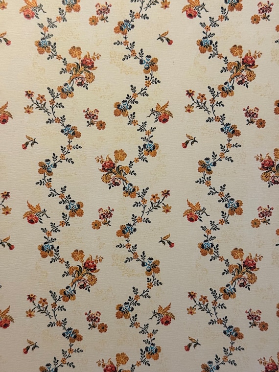 1:12 Dollhouse Miniature Wallpaper, Duchess, Scale One Inch
