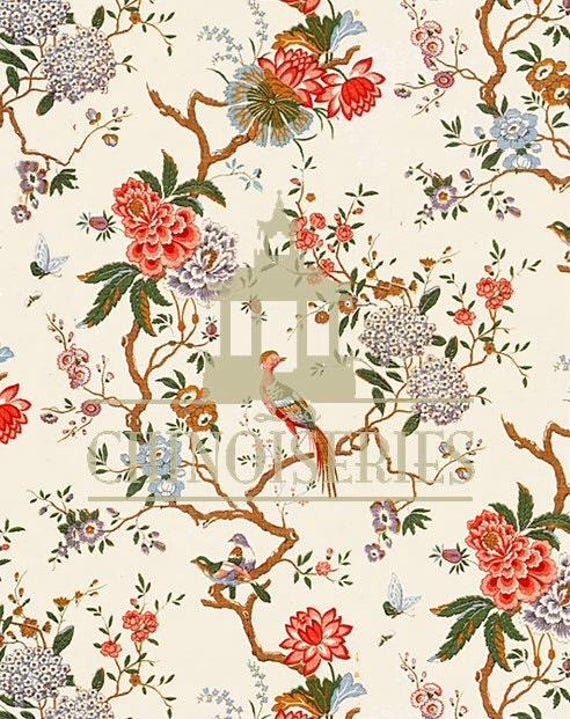 1:12 Dollhouse Miniature FABRIC, Matching Fabric, Camellia, Scale One Inch