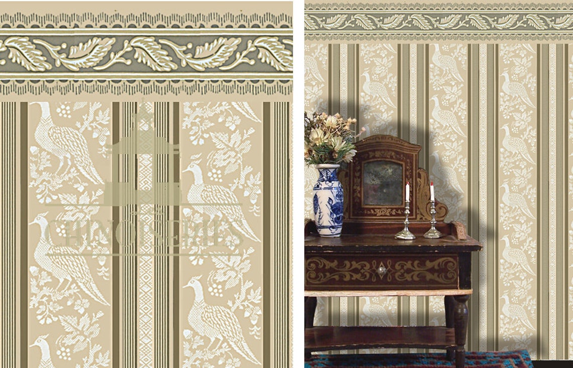 112 Dollhouse Miniature Wallpaper Lady Amherst Scale One Etsy