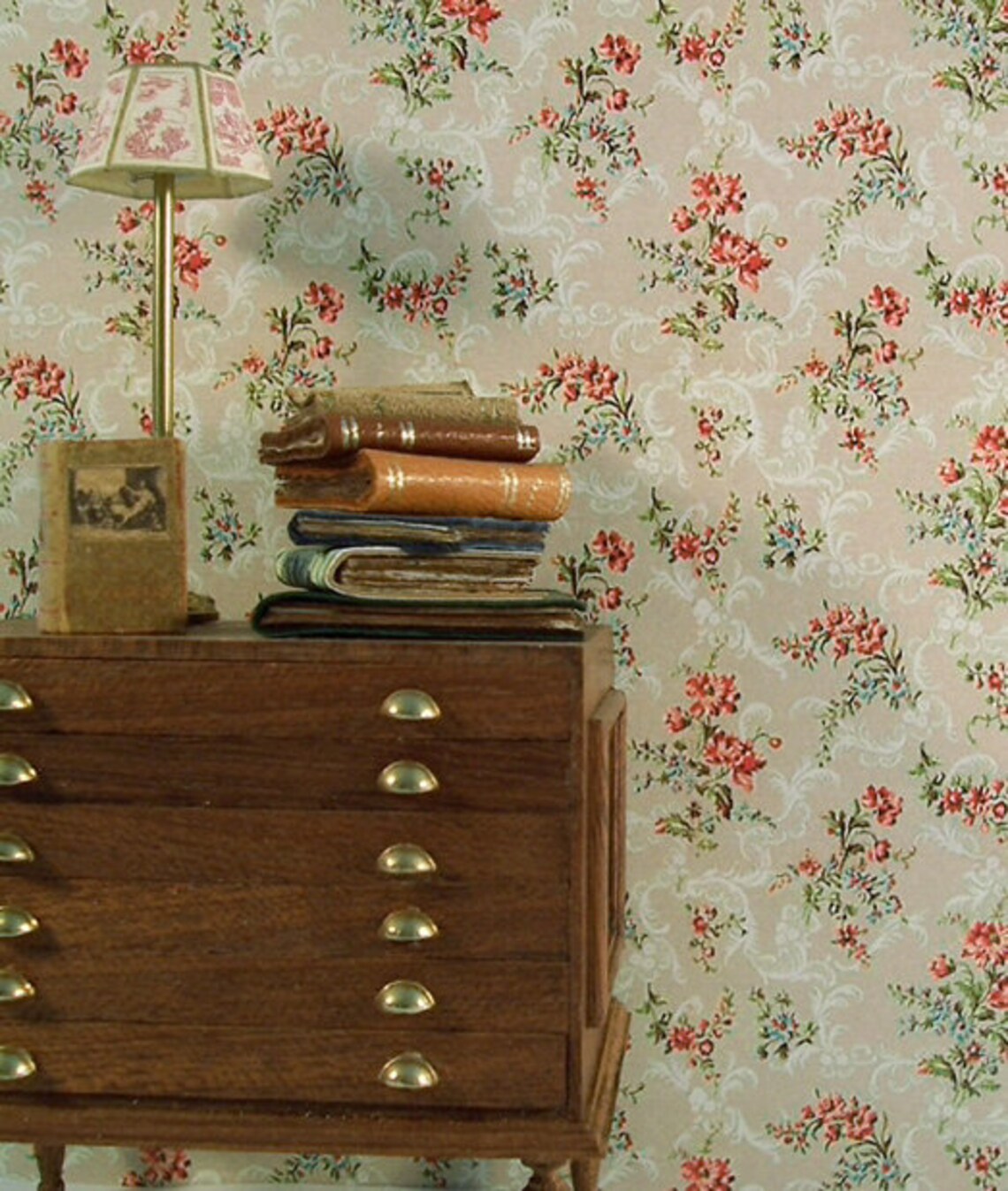 1:12 Dollhouse Miniature Wallpaper Lisette Scale One Inch | Etsy