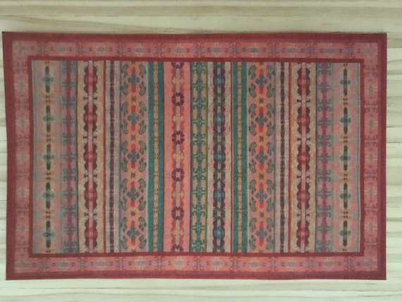 Dollhouse Miniature Tibetan Rug, Tasha, 1:12 scale