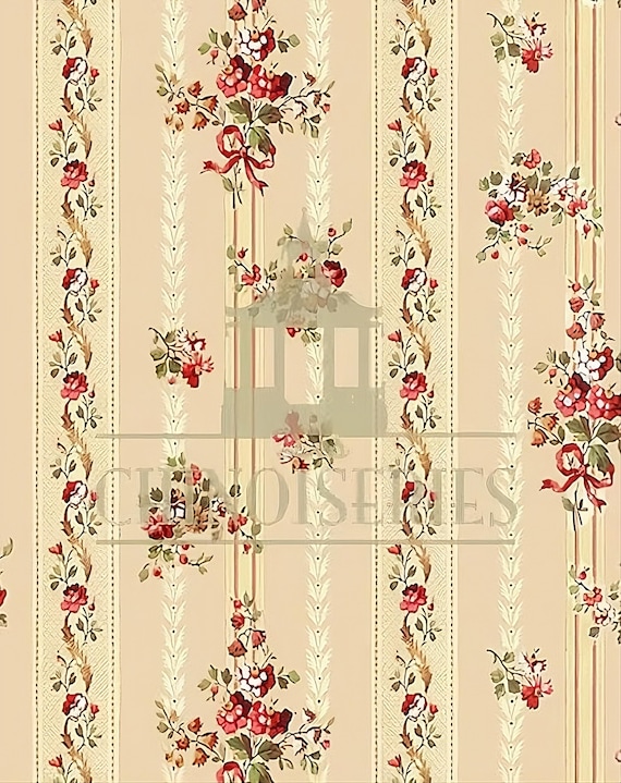 1:12 Dollhouse Miniature WALLPAPER, Poco Rojo, Scale One Inch