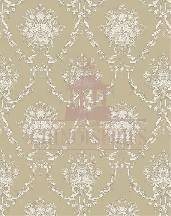 1:12 Dollhouse Miniature WALLPAPER, Kendall, Scale One Inch