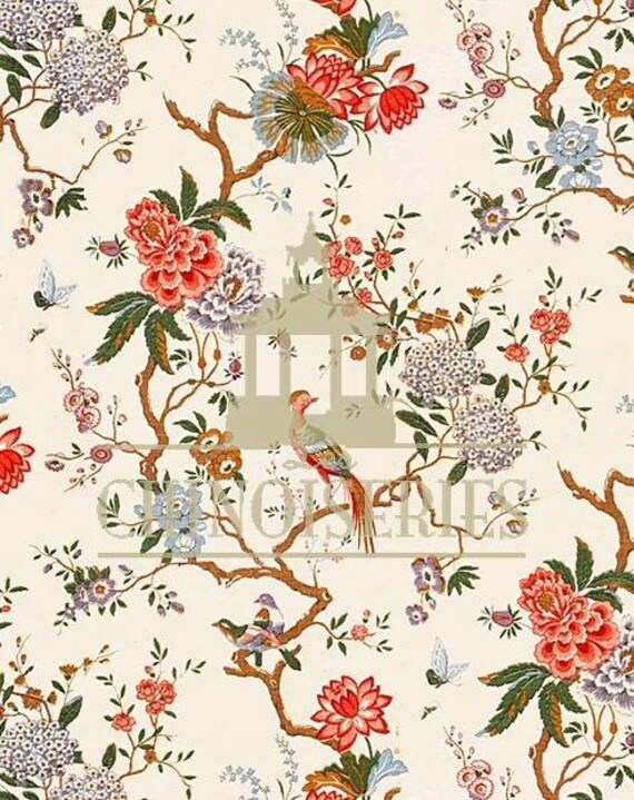 1:12 Dollhouse Miniature WALLPAPER, Camellia, Scale One Inch