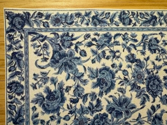 1:12 Dollhouse Miniature Area Rug, Rhapsody in Blue , Scale One Inch