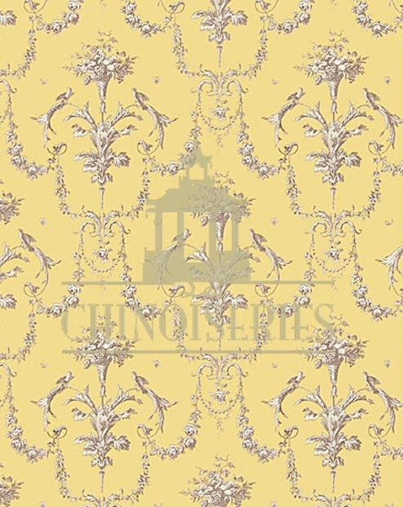 1:12 Dollhouse Miniature WALLPAPER, Limoncello, Scale One Inch