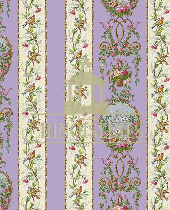 1:12 Dollhouse Miniature WALLPAPER, Swan Lake, Scale One Inch