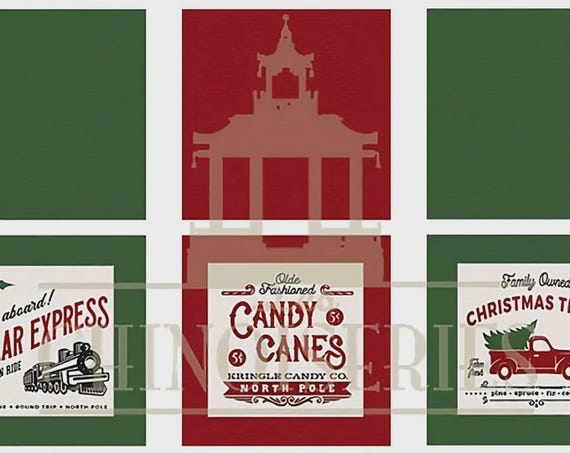 Dollhouse Miniature Christmas Pillows DIY KIT, Farmhouse Christmas, 1:12 scale