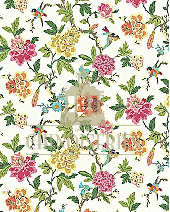 1:12 Dollhouse Miniature Floral WALLPAPER, Chloe, Scale One Inch