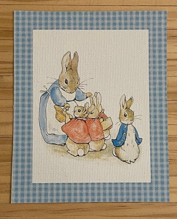 1:12 Dollhouse Miniature Nursery Rug, Flopsy Mopsy Cotton Tail, Scale One Inch