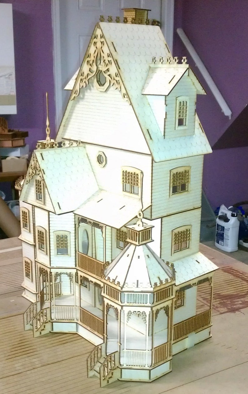1:24 Ashley Abigail, A Victorian Wooden Dollhouse KIT, Half Scale image 6