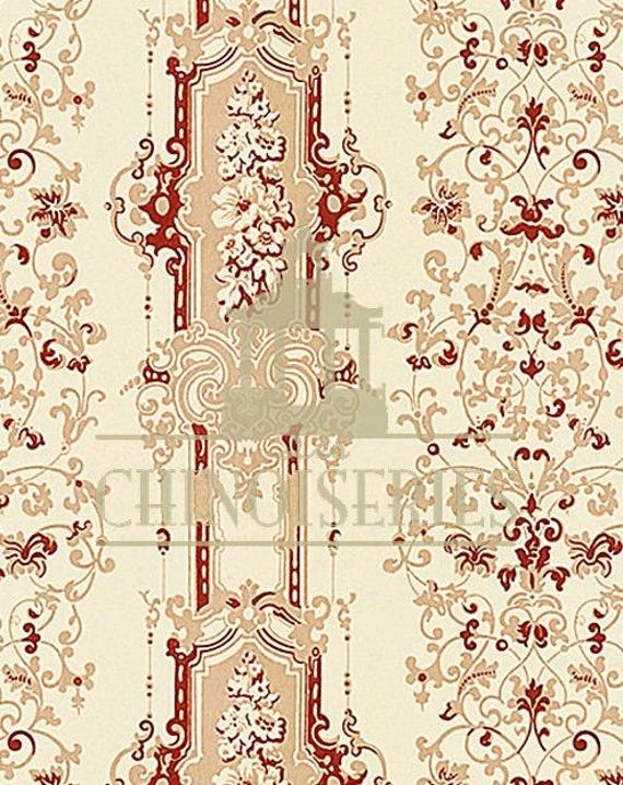 1:12 Dollhouse Miniature WALLPAPER, Brownstone, Scale One Inch