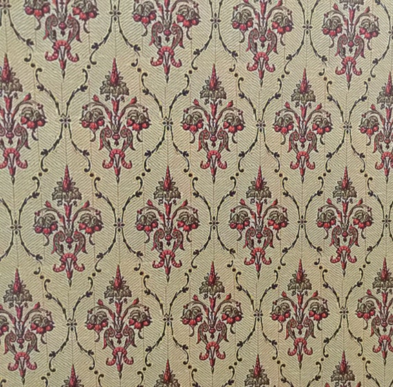 1:12 Dollhouse Miniature WALLPAPER, Georges-Louis, Scale One Inch