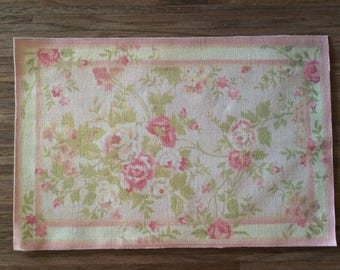 1:12 Dollhouse Miniature Romantic Shabby Chic Rug, "In Bloom”, Scale One Inch