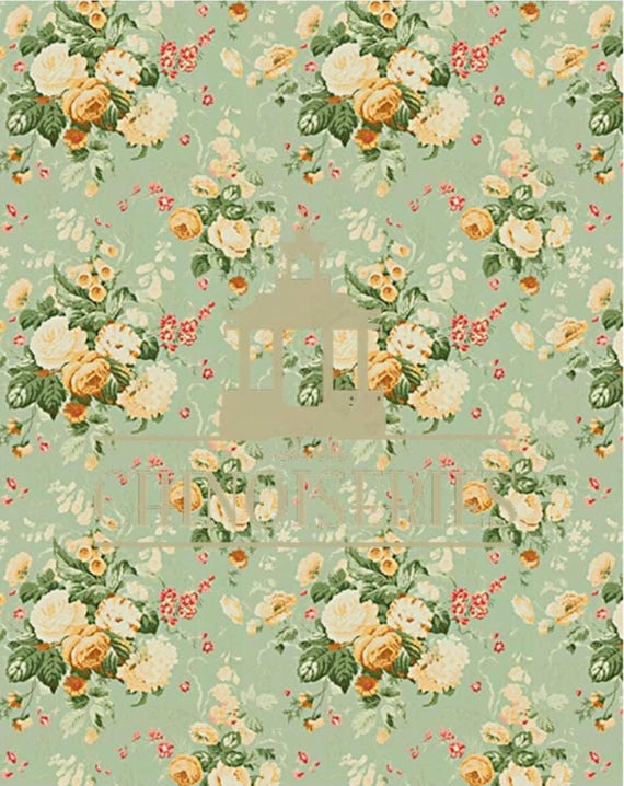 1:12 Dollhouse Miniature WALLPAPER, Mon Ami, Scale One Inch