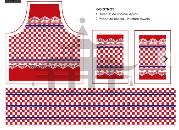 Dollhouse Miniature Bistro Apron with Dish Towels DIY KIT, 1:12 scale