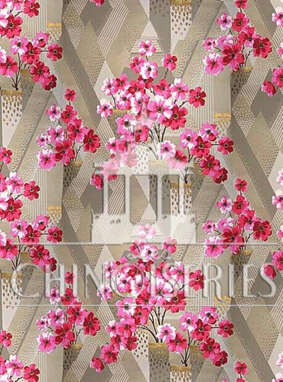 1:12 Dollhouse Miniature Art Deco WALLPAPER, Bouquet, Scale One Inch